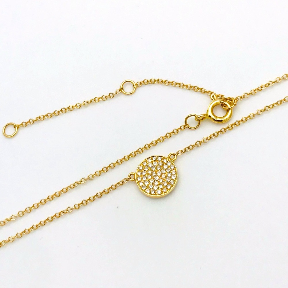 14kt YellowGold 0.20pt(tw) Pave Diamond Necklace